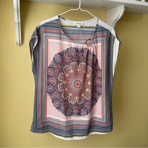 Faith and Joy by Monteau Boxy Blouse with Mandala Design